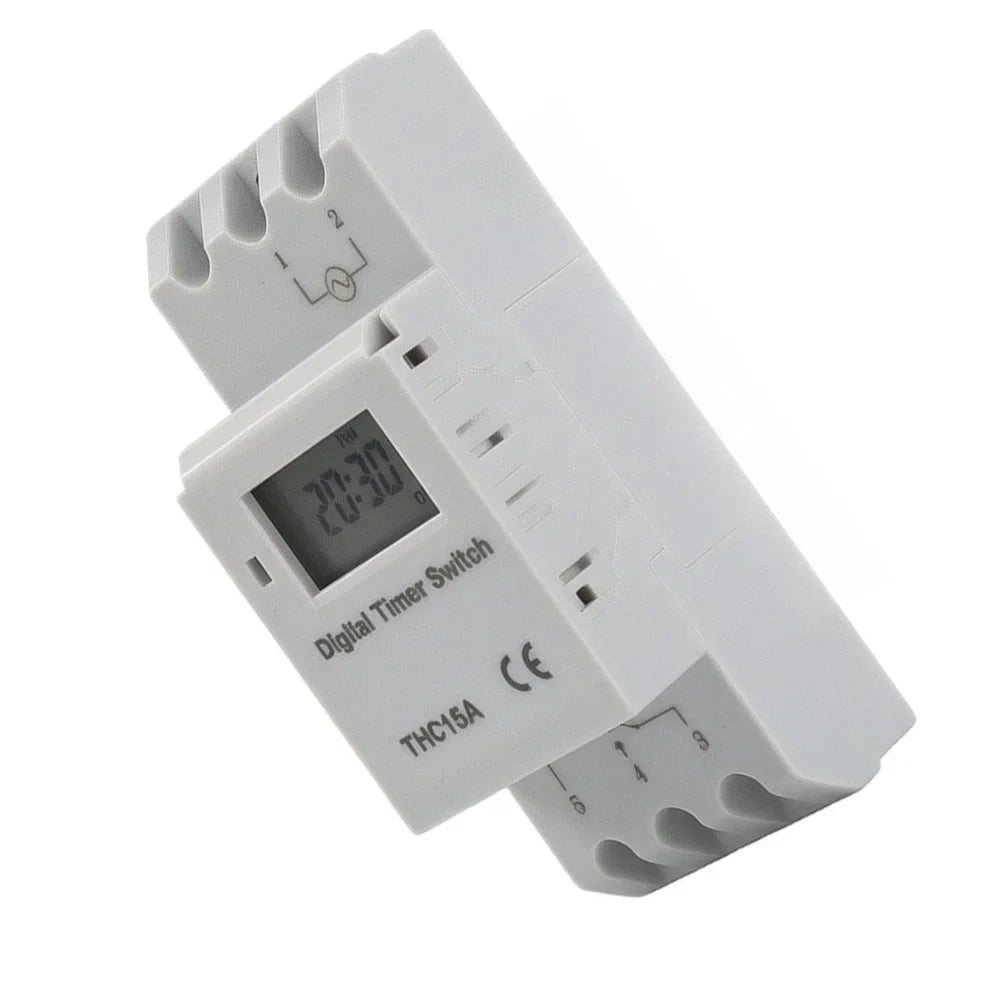 DIN Rail Timer Switch AC110V 25A | 16-Program Compact Mount