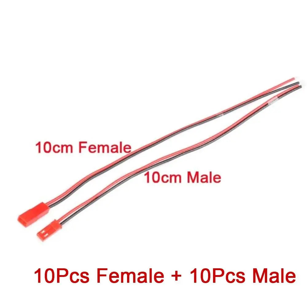 10 Pairs 22AWG JST 2-Pin Male Female Connector Cable
