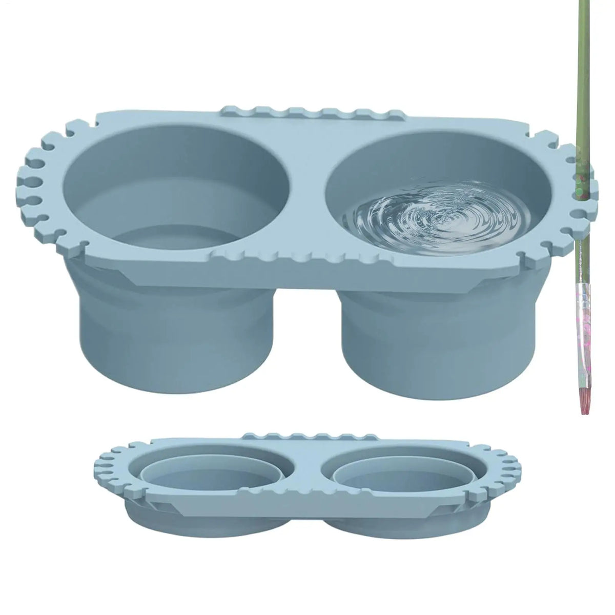 Foldable Silicone Paint Brush Cleaner Cup – Blue