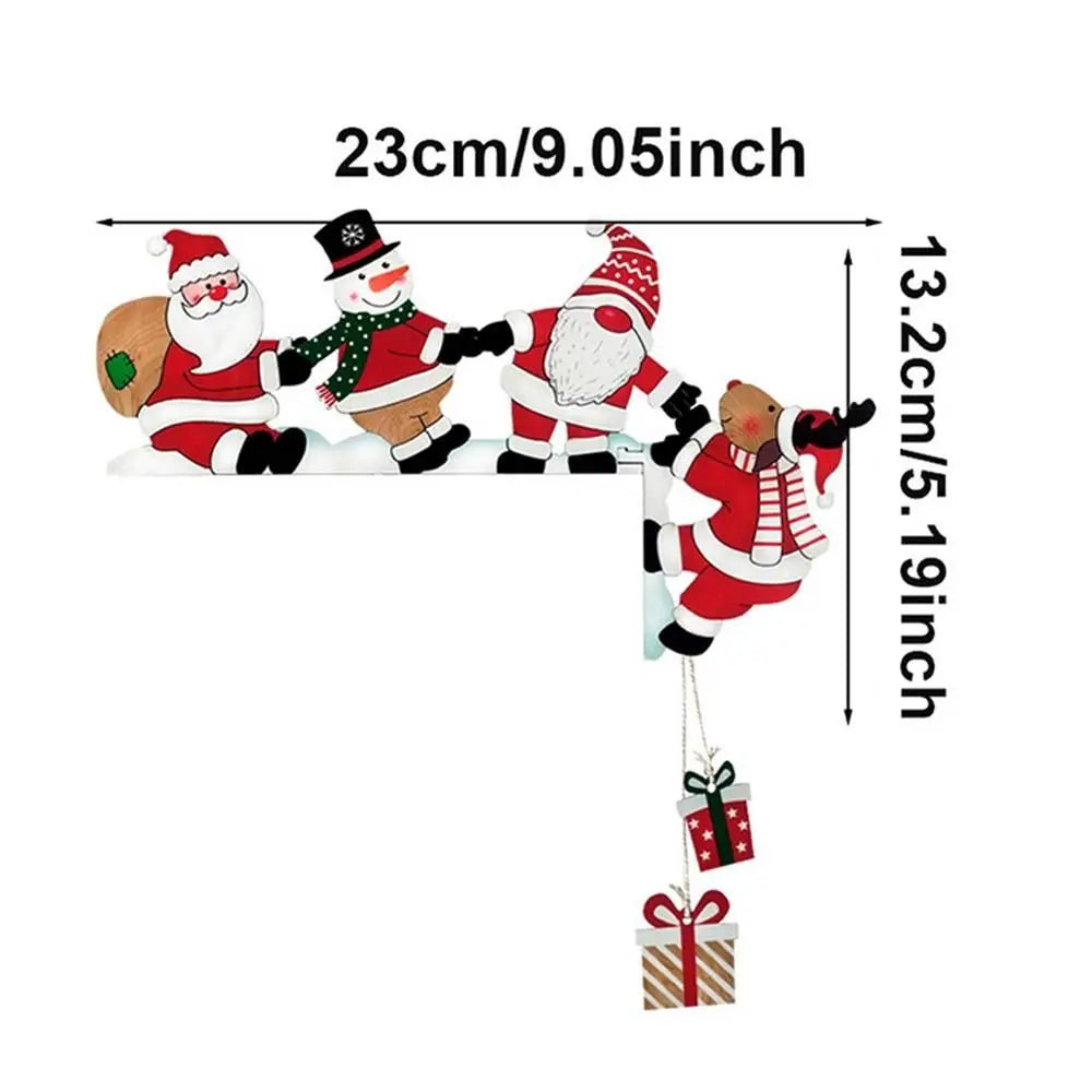 Santa Christmas Door Corner Decor Wooden Pendant Sign
