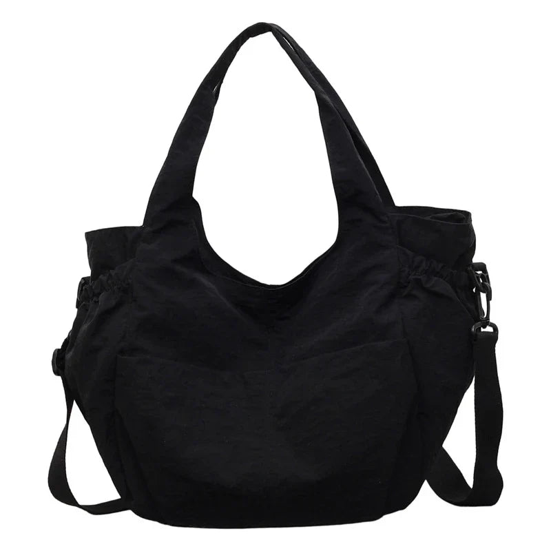 Korean Canvas Drawstring Bucket Bag – Retro Crossbody for Women
