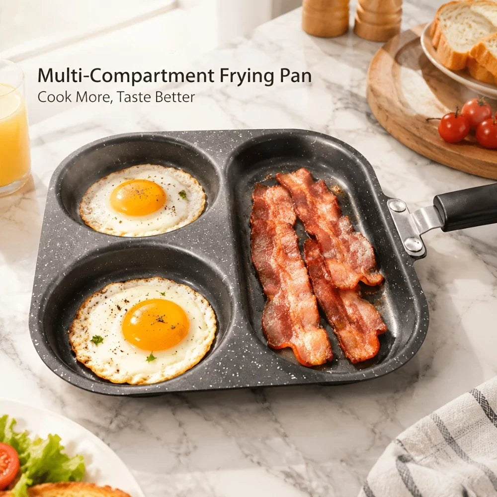 3-in-1 Non-Stick Divided Breakfast Skillet – Egg & Bacon Pan