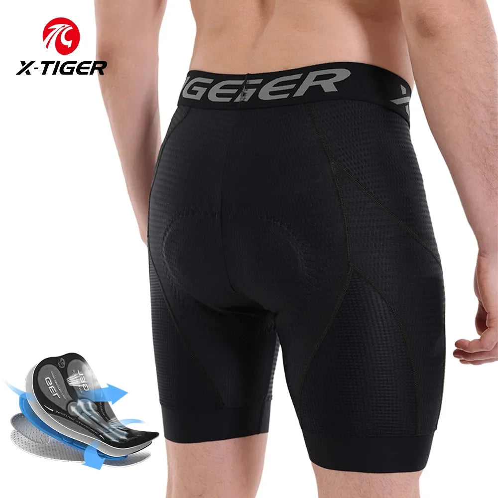 X-TIGER Men's 5D Gel Pad Cycling Shorts – Breathable MTB Bike