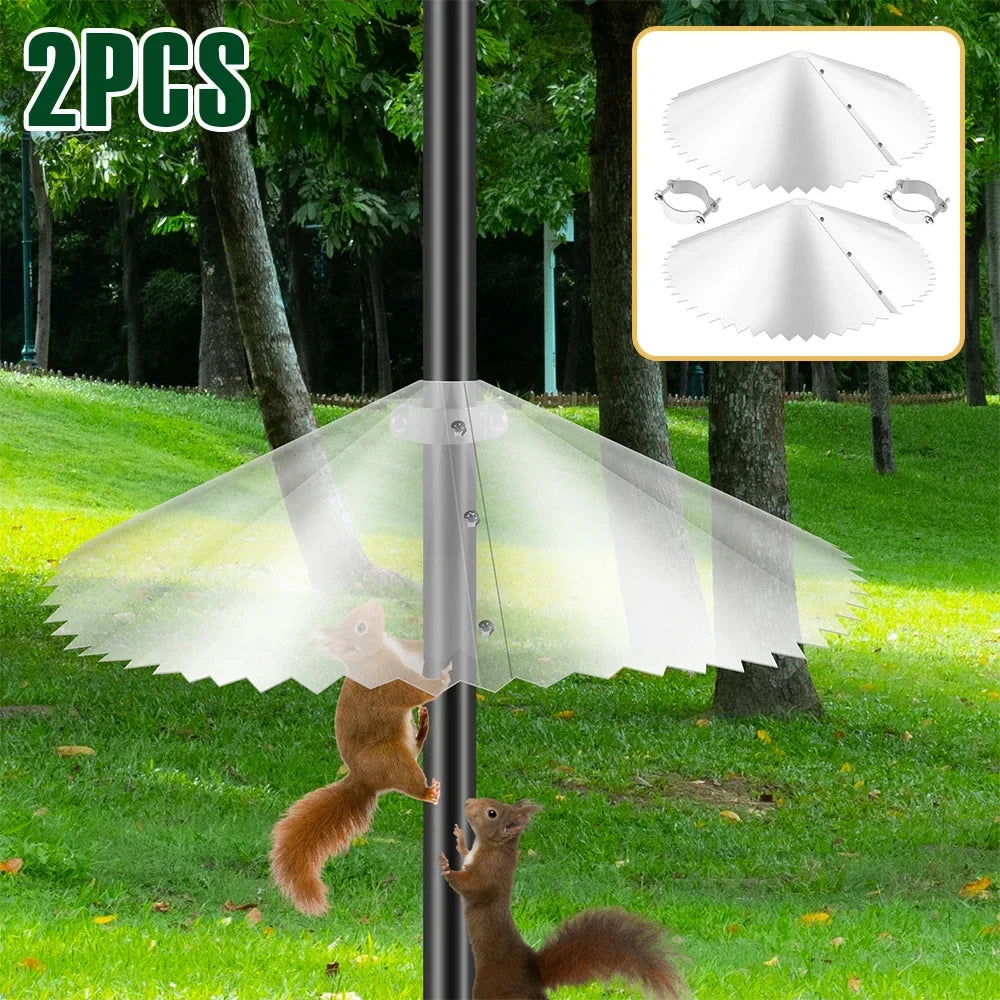2-Pack Transparent Squirrel Baffle for Bird Feeder Poles