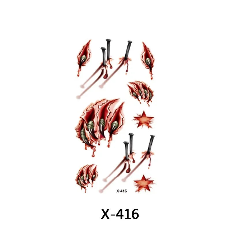 Halloween Scar Spider Temporary Tattoo Stickers – 40 Designs
