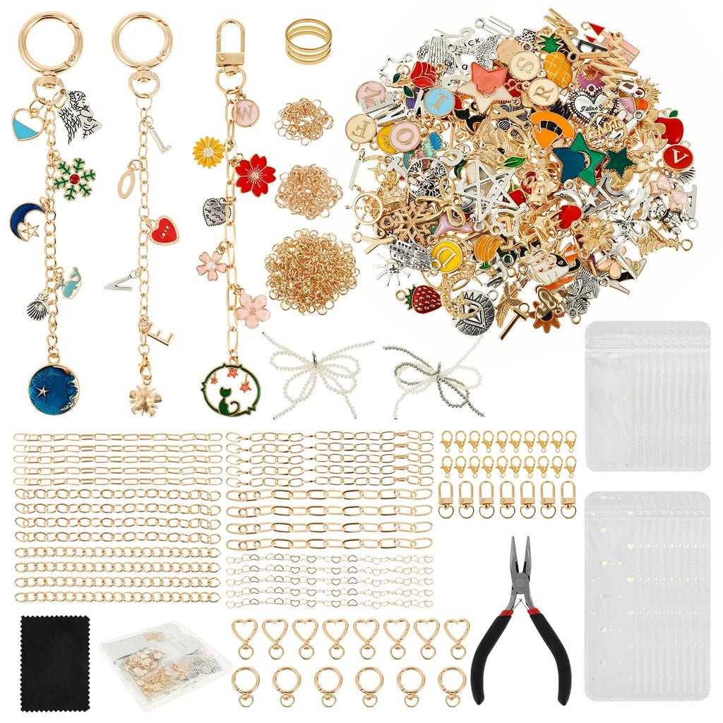 532Pcs DIY Keychain Making Kit – 196 Alloy Charms & Tools