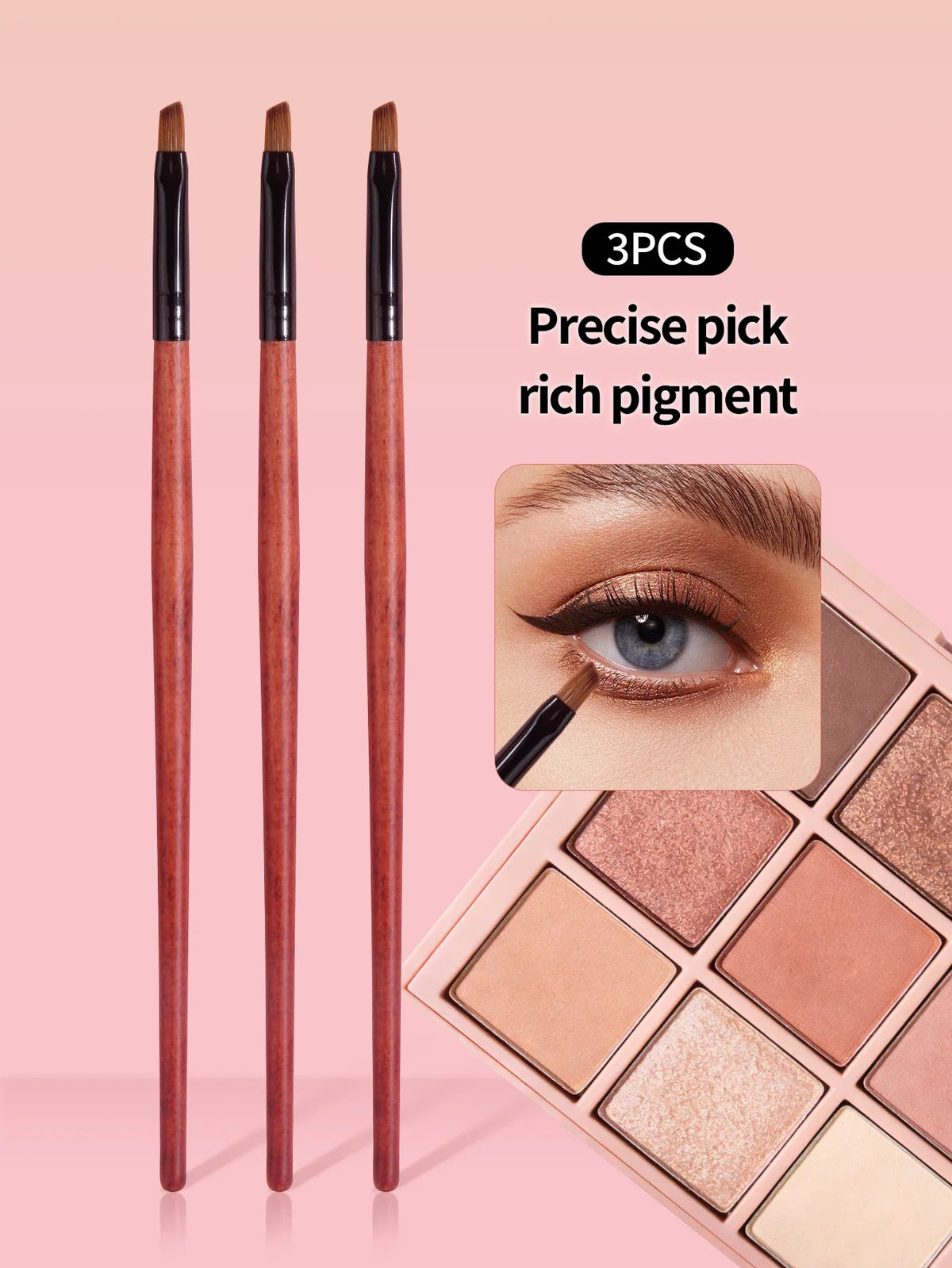 3-Piece Angled Eyeliner & Eyebrow Brush Set – Ultra-Thin Tips