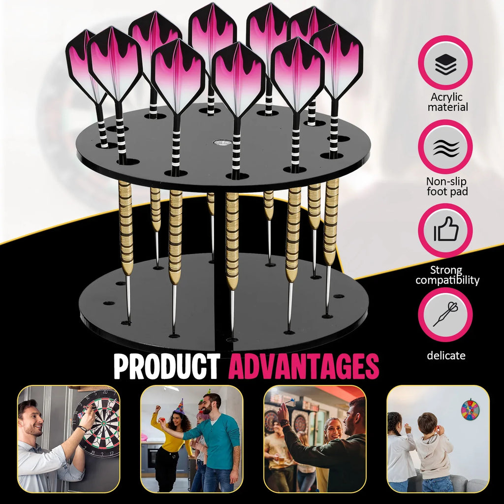 Acrylic Dart Holder Stand – 12-Dart Tabletop Display Rack
