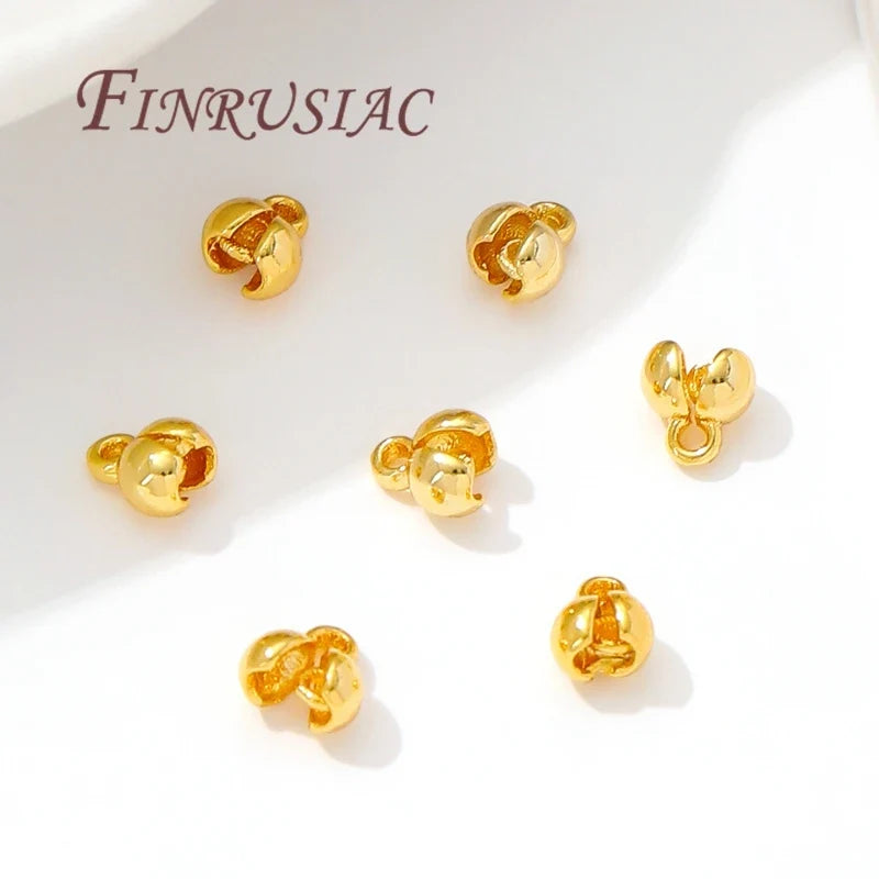 18K Gold Plated Crimp Beads Cover | DIY Jewelry Making Findings