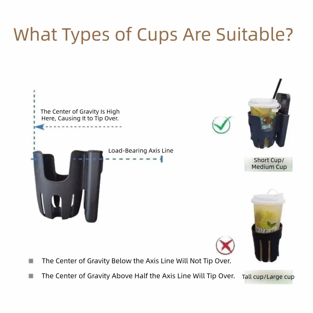 Universal Stroller Cup & Bottle Holder – Nonslip Quick Release