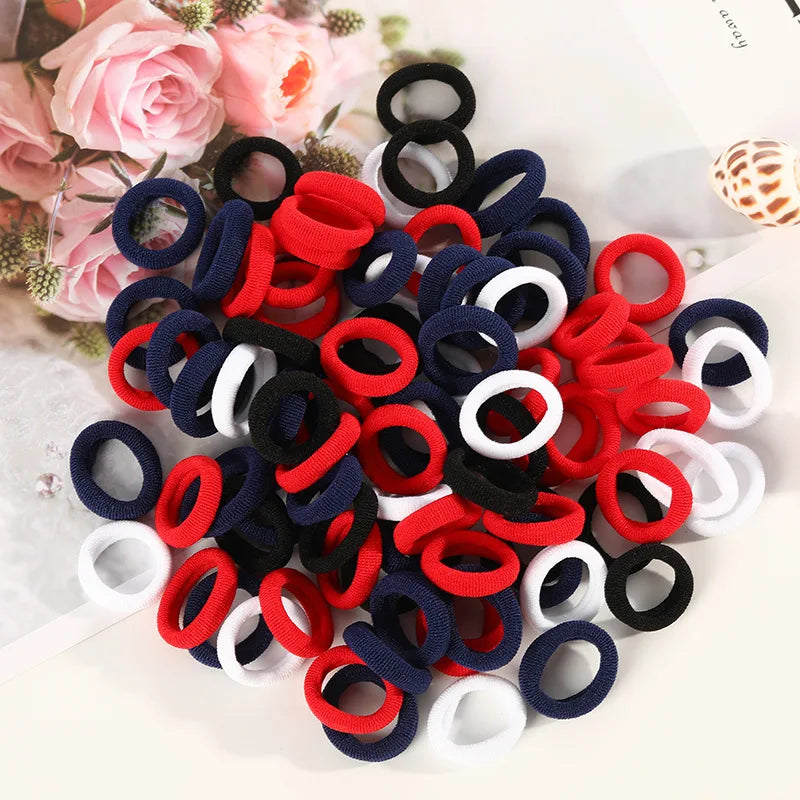 100pcs Mini Elastic Hair Ties Multicolor – Gentle & Secure Hold