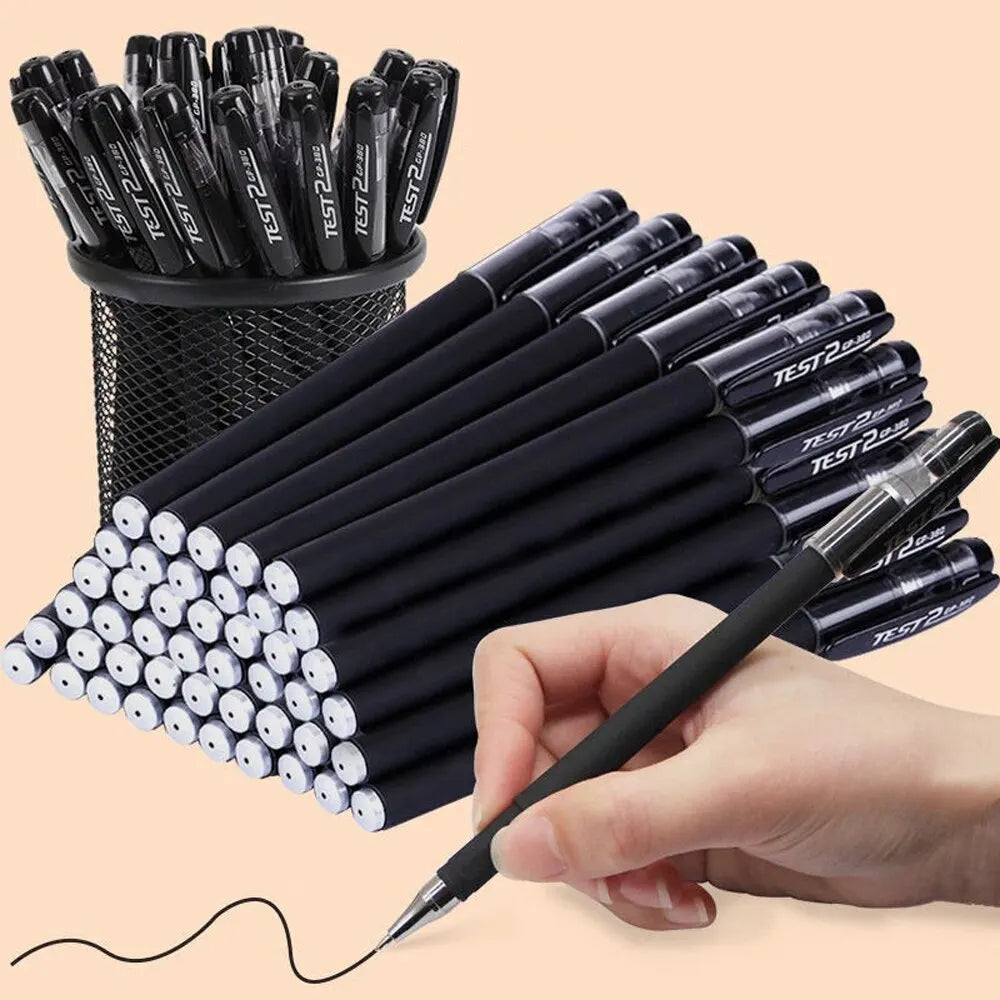 Gel Pens Set 0.5mm Bullet Tip – Black Blue Red Ink | School