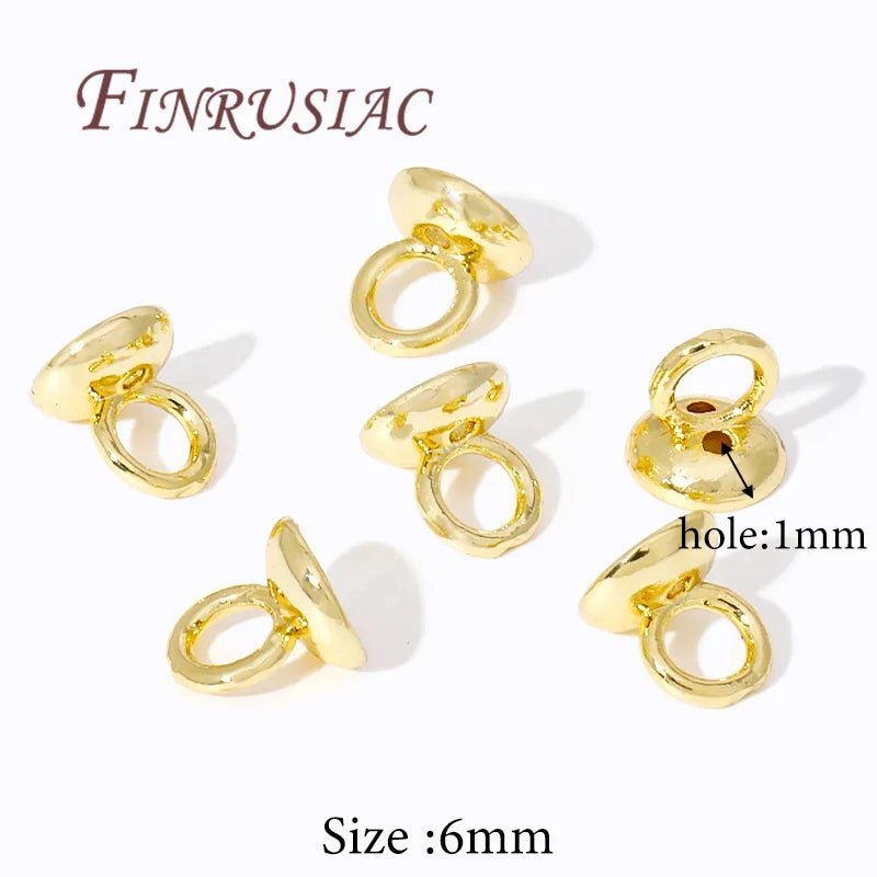 18K Gold Plated Crimp Beads & End Connectors – 4mm Findings