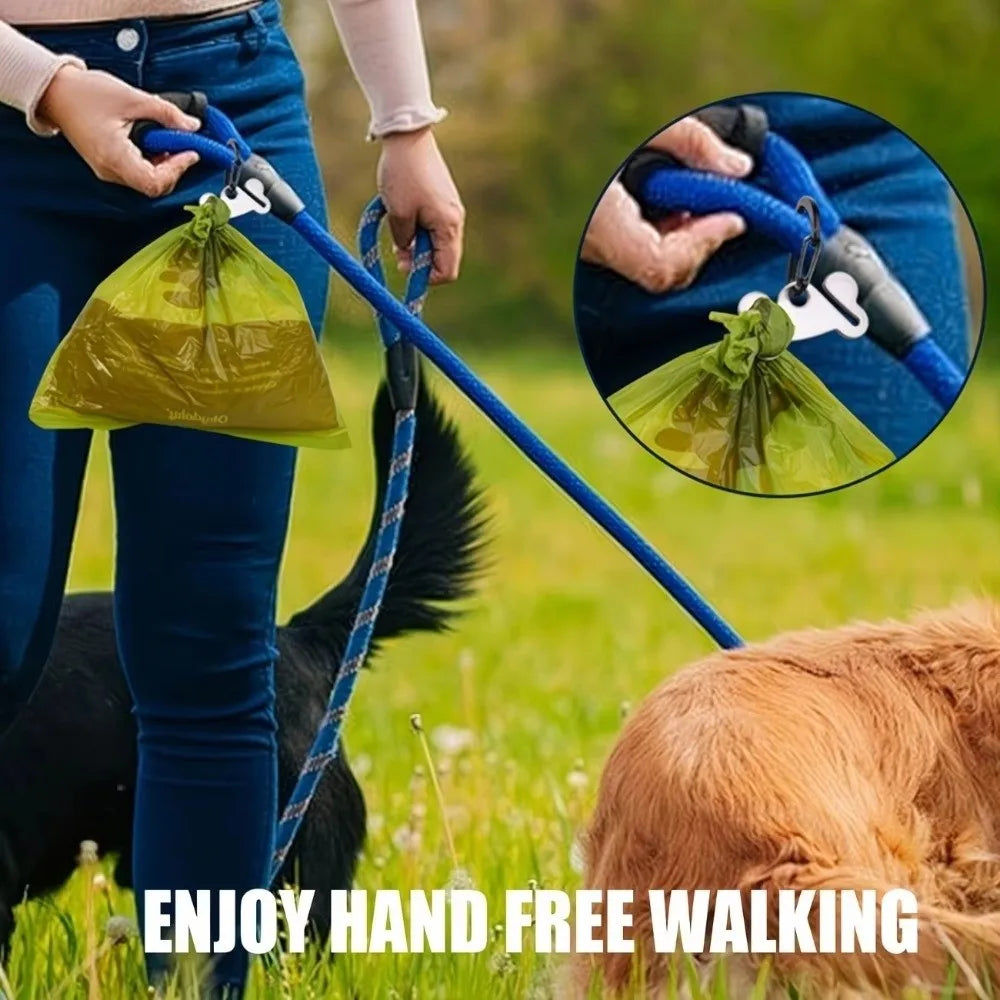 Stainless Steel Dog Poop Bag Holder with Clip | Hands-Free