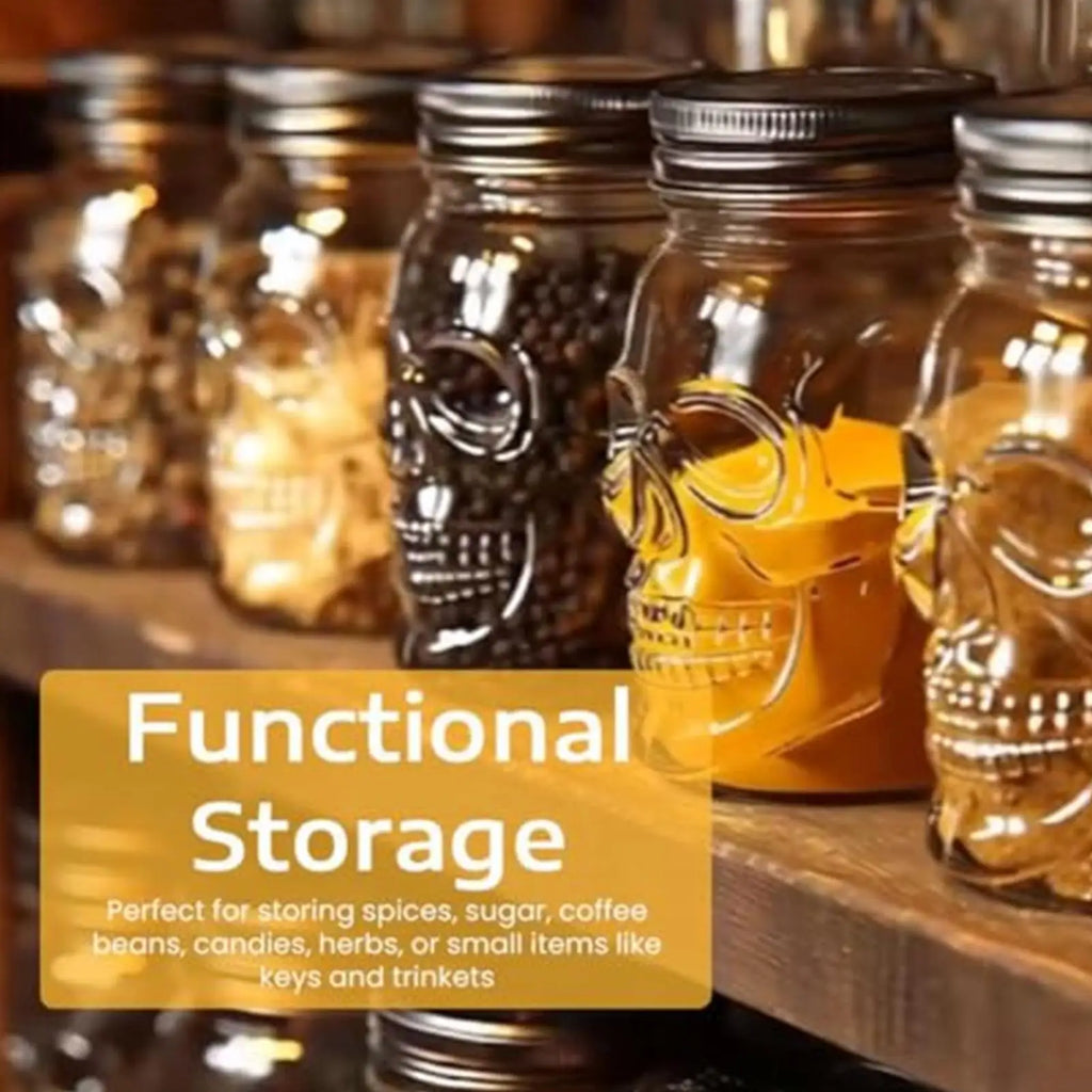Skull Jars with Lid 500ml/800ml – Gothic Spooky Storage