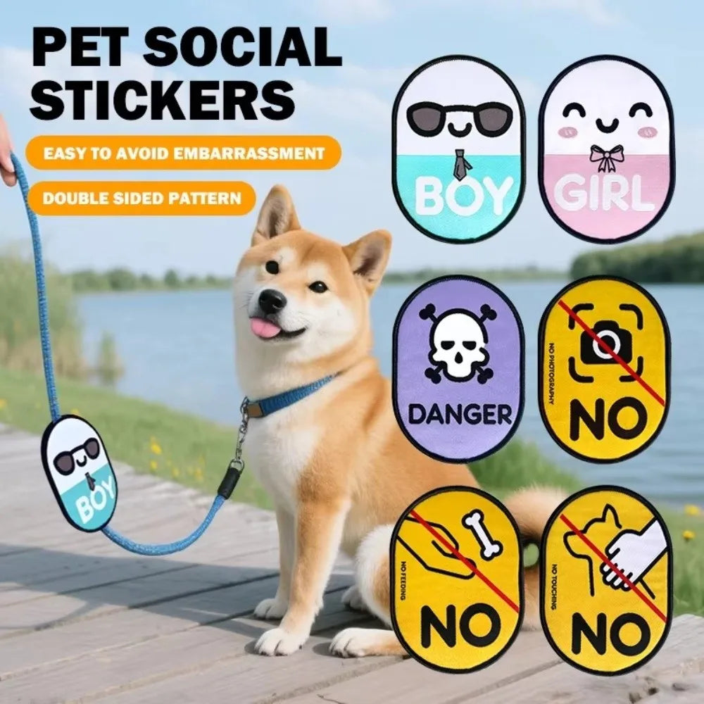 Waterproof Double-Sided Dog Warning Stickers – Pet ID Decals