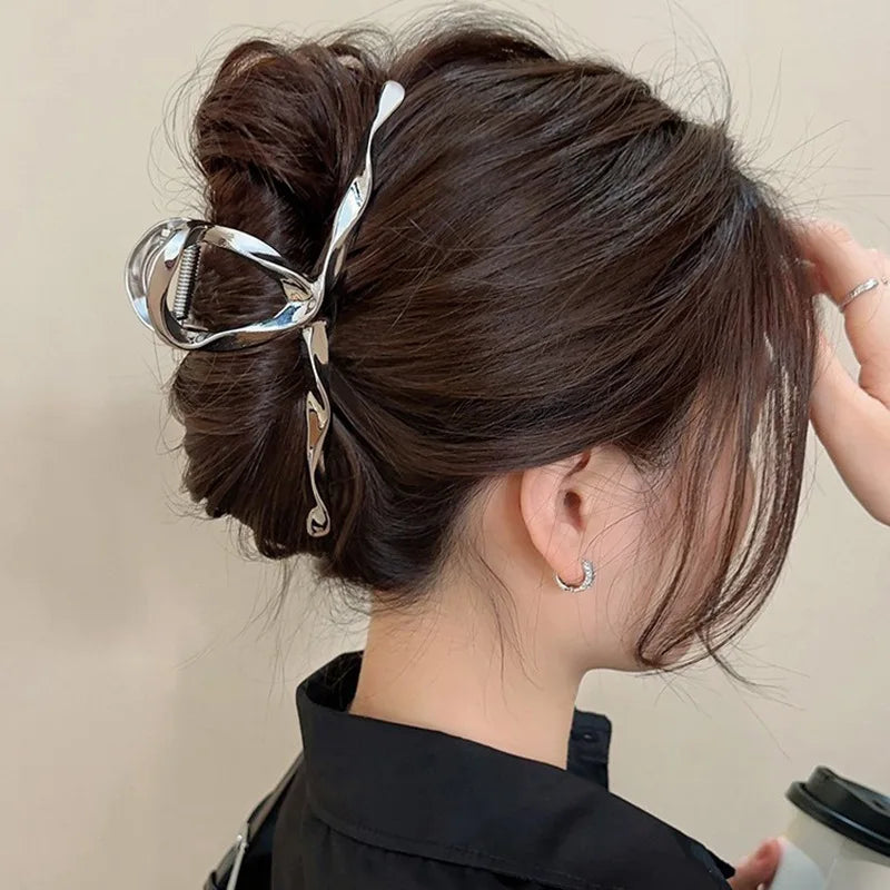 Metal Geometric Hair Claw Clips – Korean Style Barrettes Women