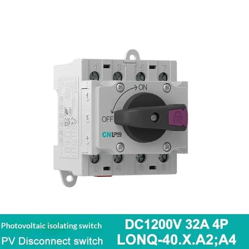 4P DIN-Rail DC Isolator Rotary Switch 32A 1200V – Solar PV