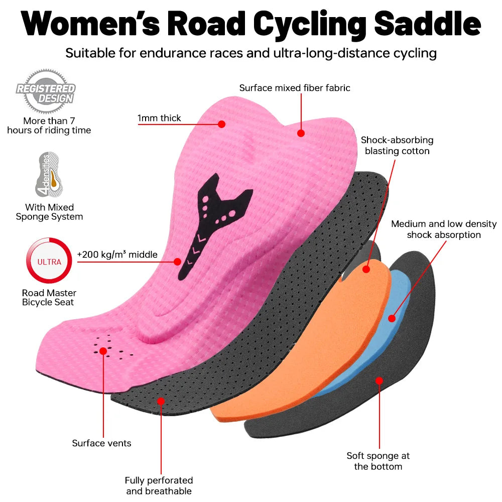 X-TIGER Women's 5D Padded Cycling Bib Shorts | UV Protection