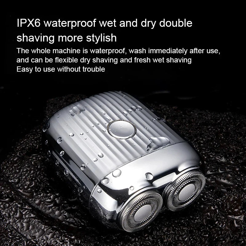 Rechargeable Electric Shaver – Portable Zinc Alloy Beard Razor