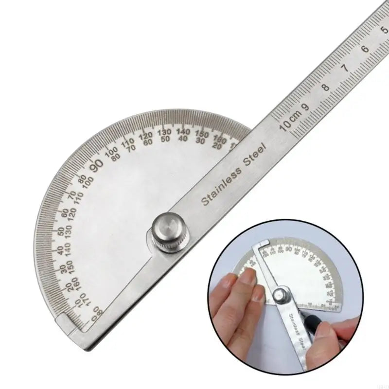 Stainless Steel Protractor Ruler 0–180° | Engineering & Students
