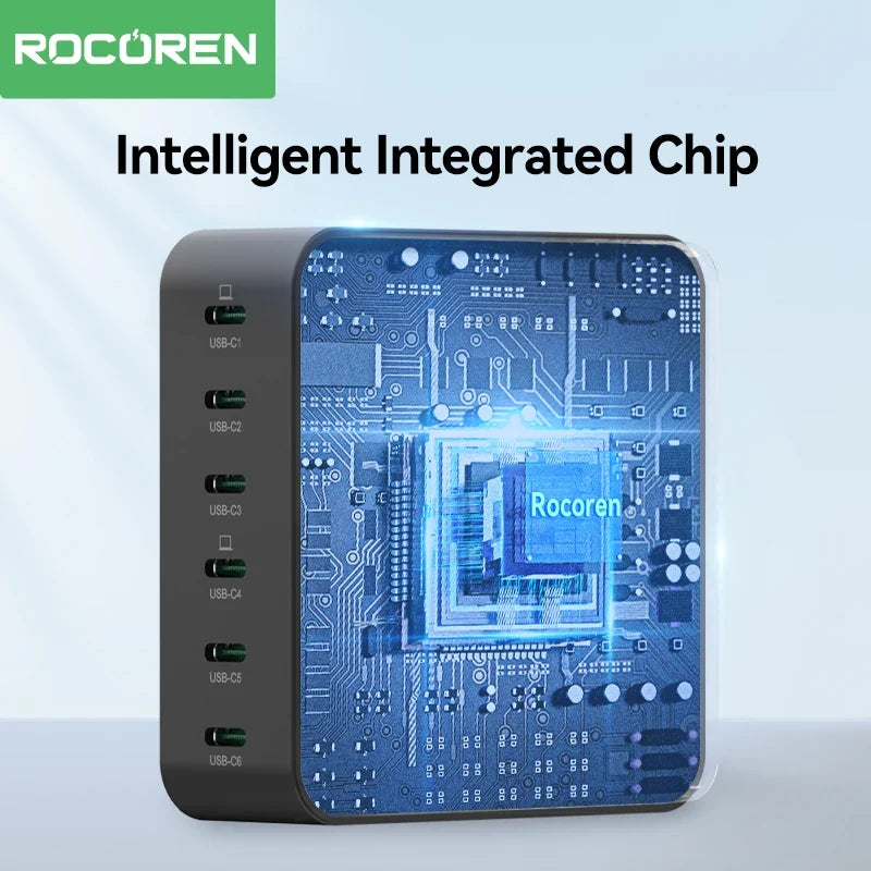 Rocoren 150W 6-Port USB-C Desktop Fast Charging Station