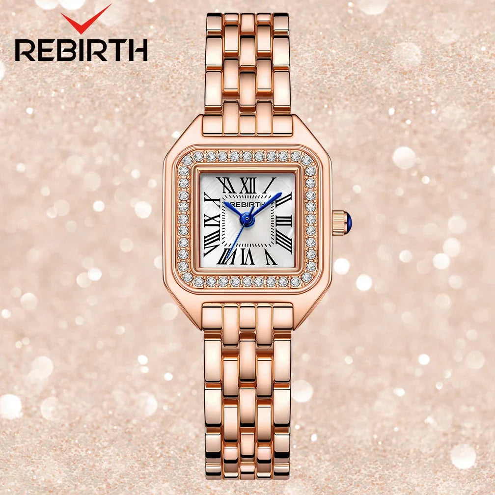 REBIRTH Women's Square Roman Numeral Quartz Watch | Elegant