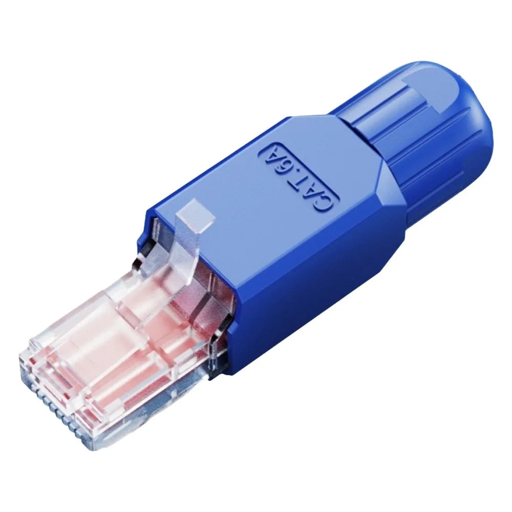 Tool-Free RJ45 Connector CAT6A CAT6 Gold Plated Field Plug