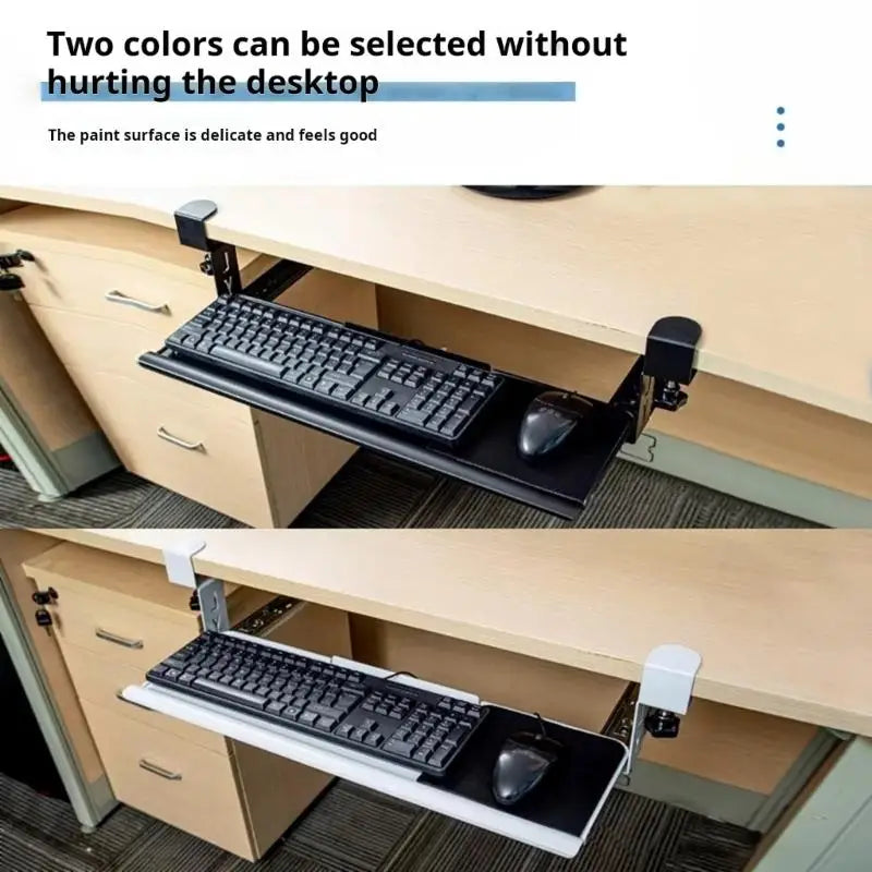 Under Desk Keyboard Tray – No-Drill Clamp Mount & Wrist Rest