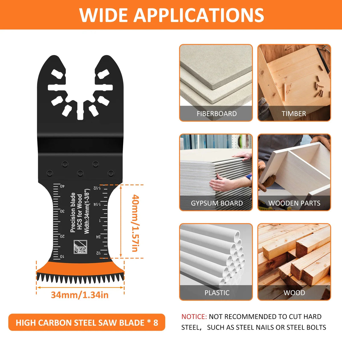 Oscillating Multitool Saw Blades – 24 Pc High Carbon Steel Set