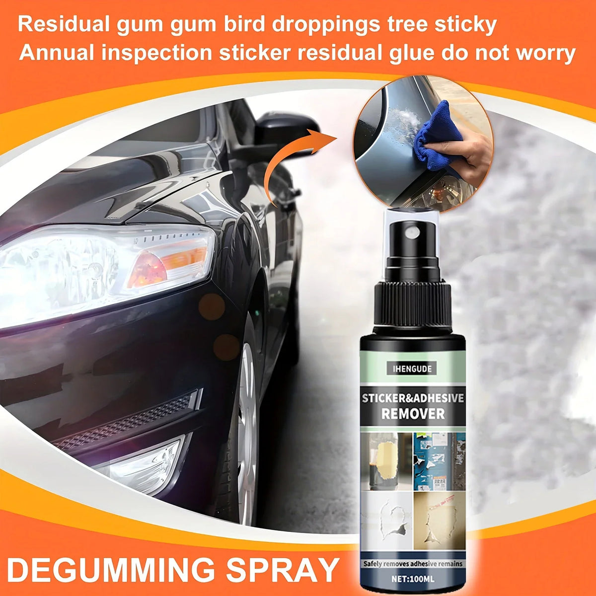 IHENGUDE Adhesive Remover Spray – Sticker & Glue Residue