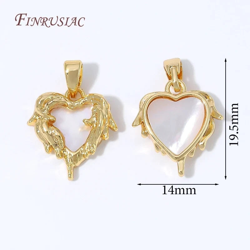 18K Gold Plated Mother of Pearl Shell Charms – Heart & Butterfly