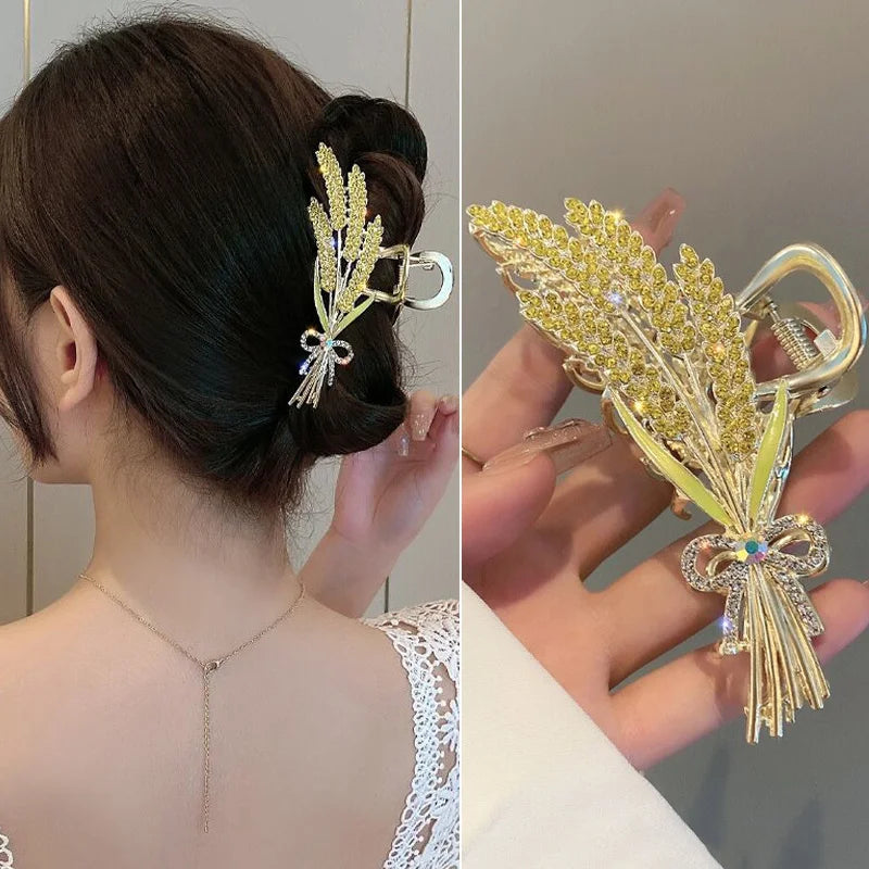 Snake Crystal Tassel Hair Claw Clips – Geometric Metal Women