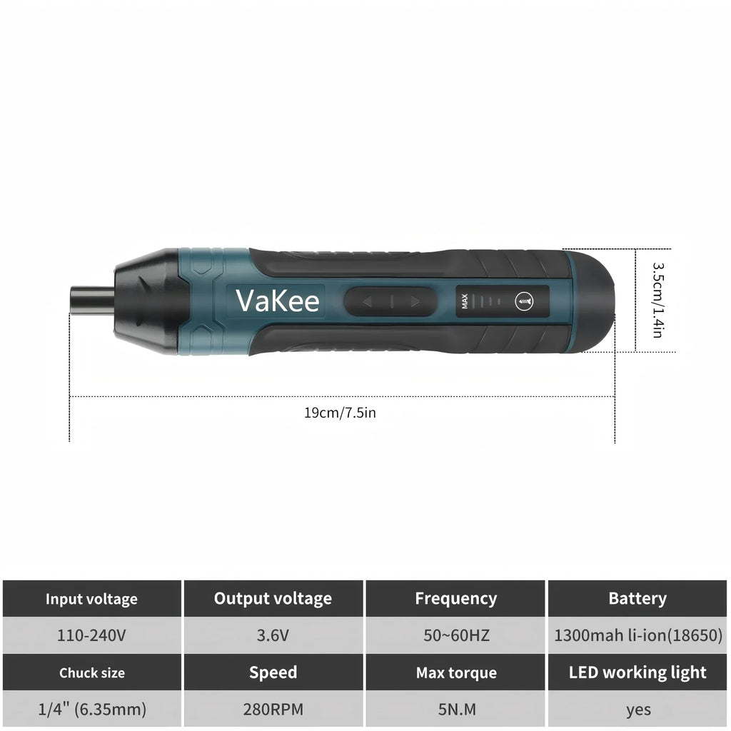 Nixie Cordless Screwdriver 3.6V 5N·m 1/4" Chuck 1300mAh