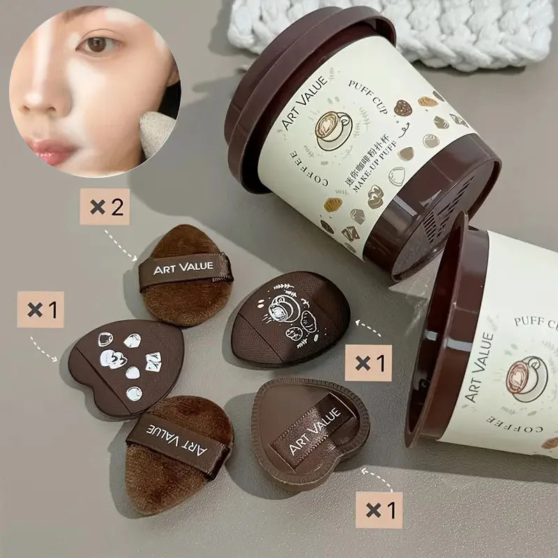 5-Piece Mini Finger Puff Set with Box – Makeup Sponge Applicator