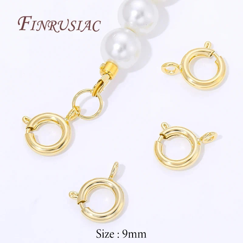 9mm 18K Gold Plated Circle Spring Clasps – DIY Jewelry Findings
