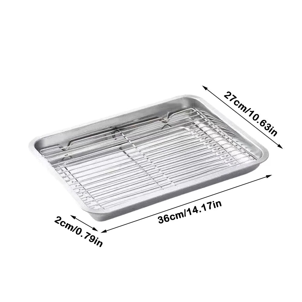 Stainless Steel Baking Pan with Removable Cooling Rack