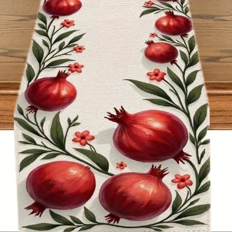 Rosh Hashanah Pomegranate Table Runner | Jewish Holiday Décor