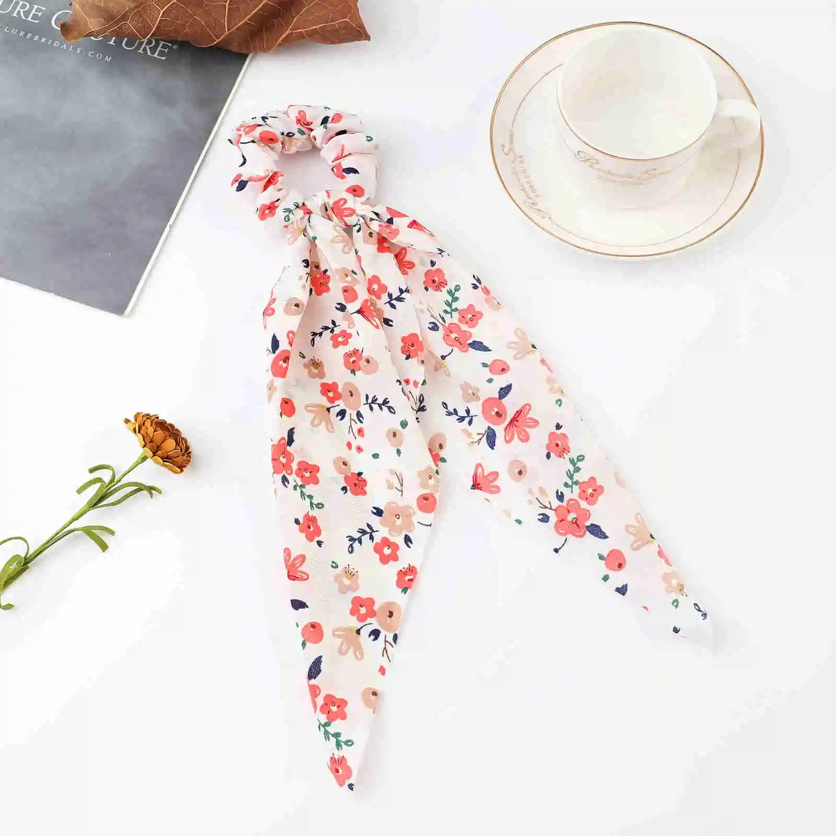 Korean Polka Dot Scrunchies – Women's Elastic Hair Ties & Scarf