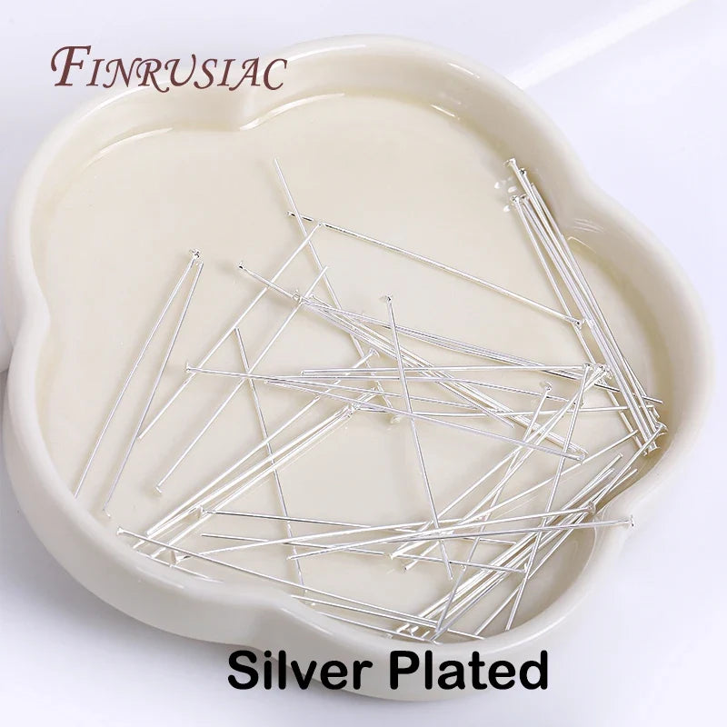 50Pcs 18K Gold Plated Eye & Head Pins – DIY Jewelry Findings