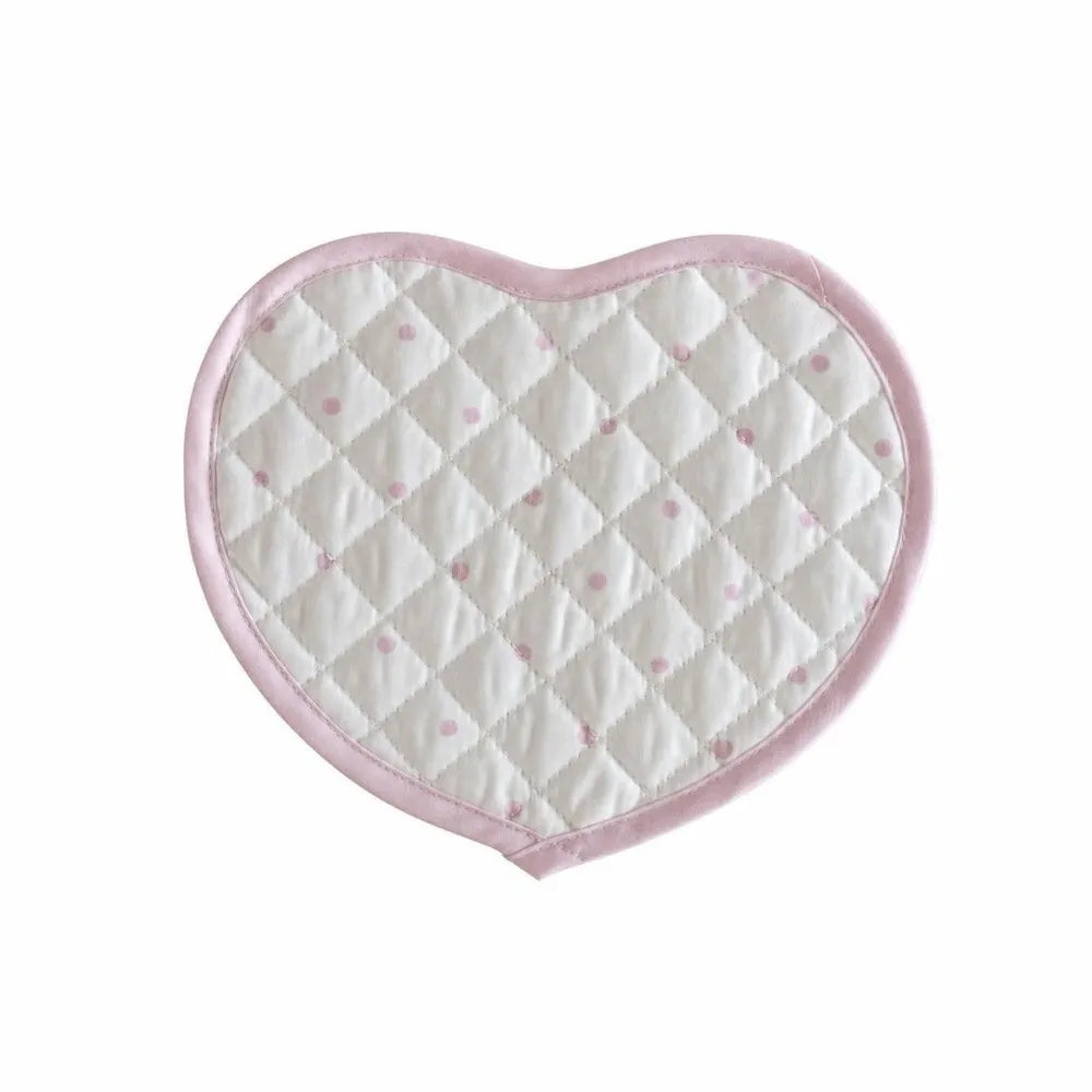 Heart-Shaped Quilted Fabric Placemats & Cup Coasters