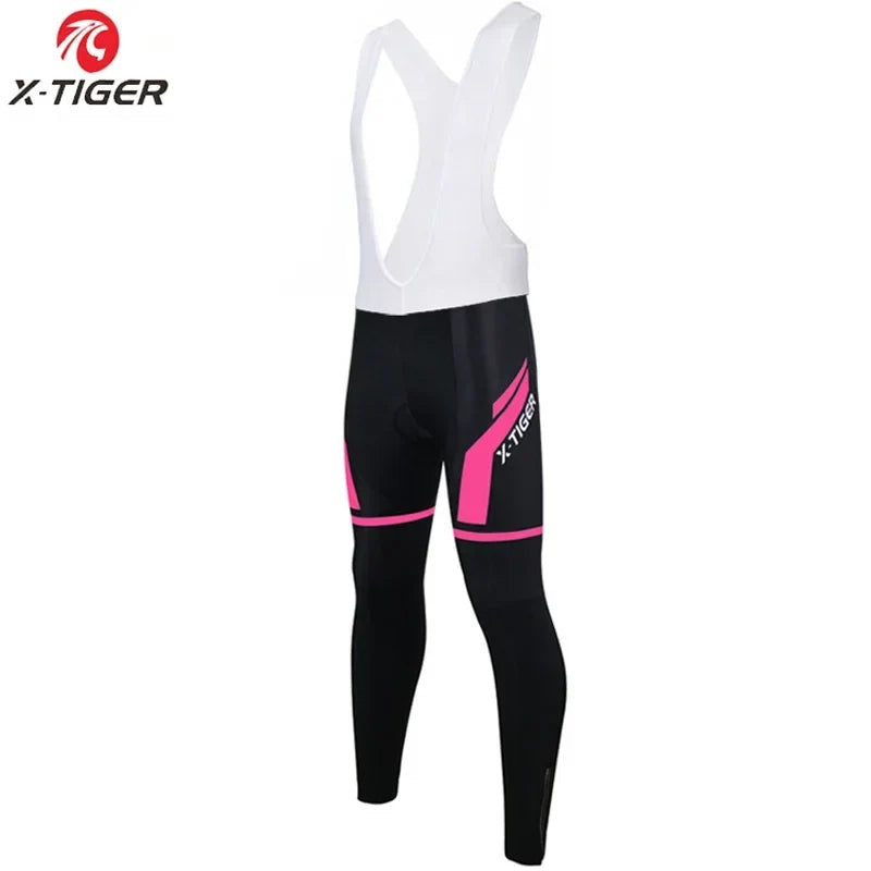 X-TIGER Women's Thermal Cycling Bib Tights | Winter MTB Pants