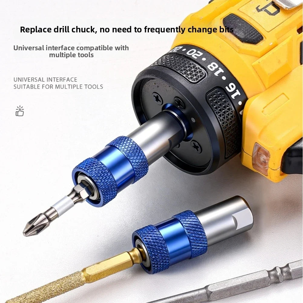 6.35mm Hex Quick-Release Drill Bit Adapter | Keyless Converter