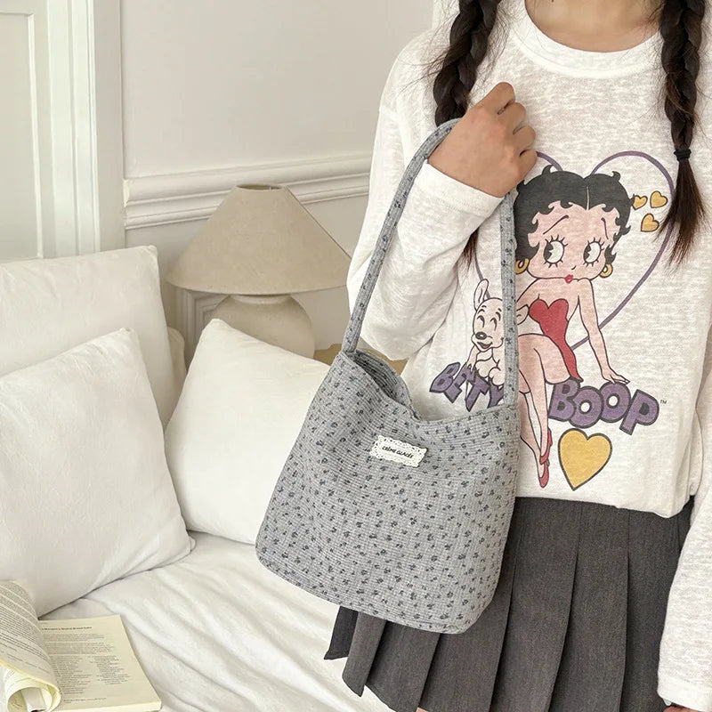 Women's Large Canvas Tote Shoulder Bag – Casual Daily Handbag