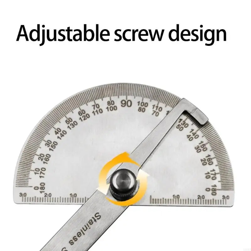 Stainless Steel Protractor Ruler 0–180° | Engineering & Students