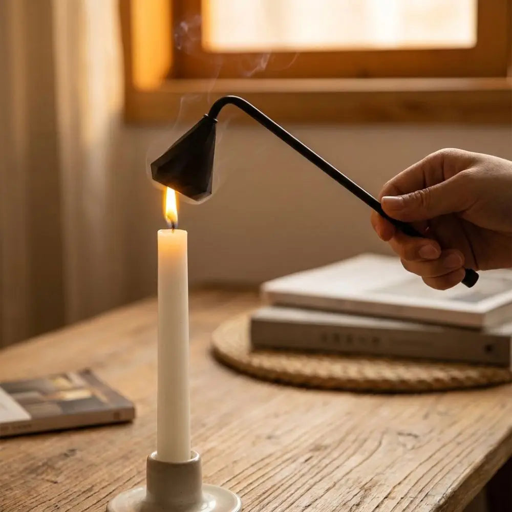 Luxury Ice Cream Candle Snuffer – Long Handle, Gold Silver Black