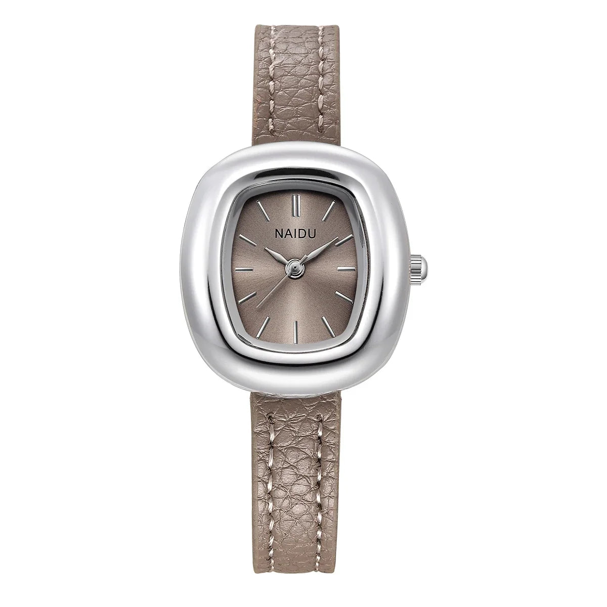 Women's Retro Elegant Quartz Watch Grey Leather Band