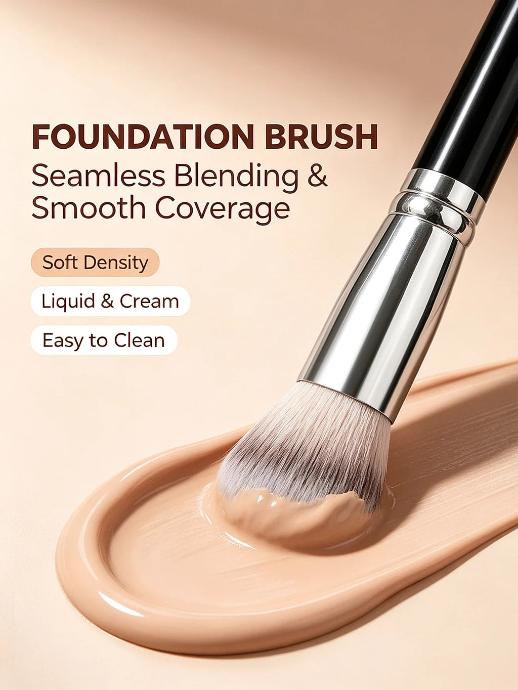 2PCS Makeup Brush Set – Foundation, Powder & Blush Brushes