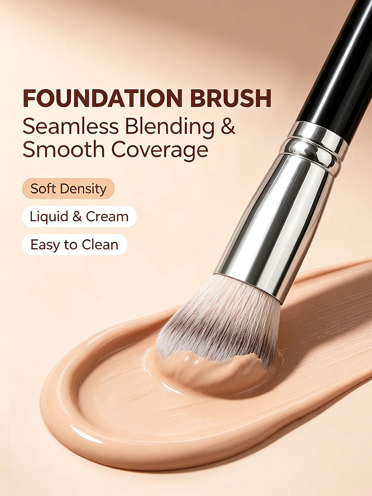 2PCS Makeup Brush Set – Foundation, Powder & Blush Brushes