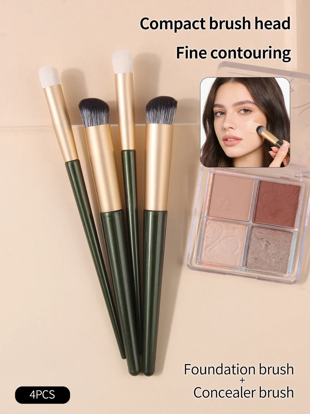 Nixie 4-Piece Makeup Brush Set – Contour & Concealer Brushes